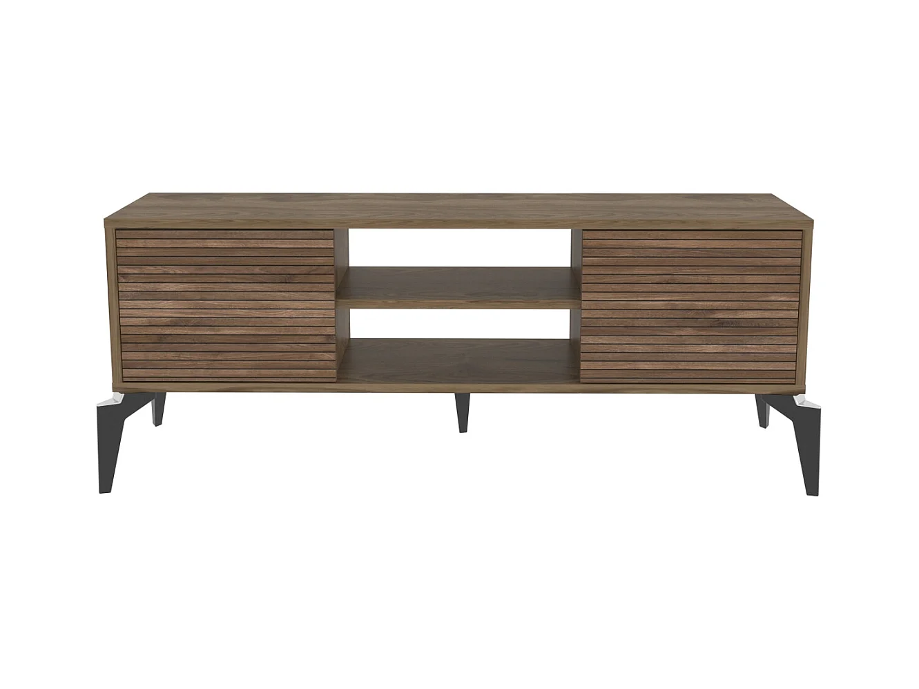 Lojo Meuble TV 130 cm Niches et Armoires avec Portes Battantes (Oud et Alina)