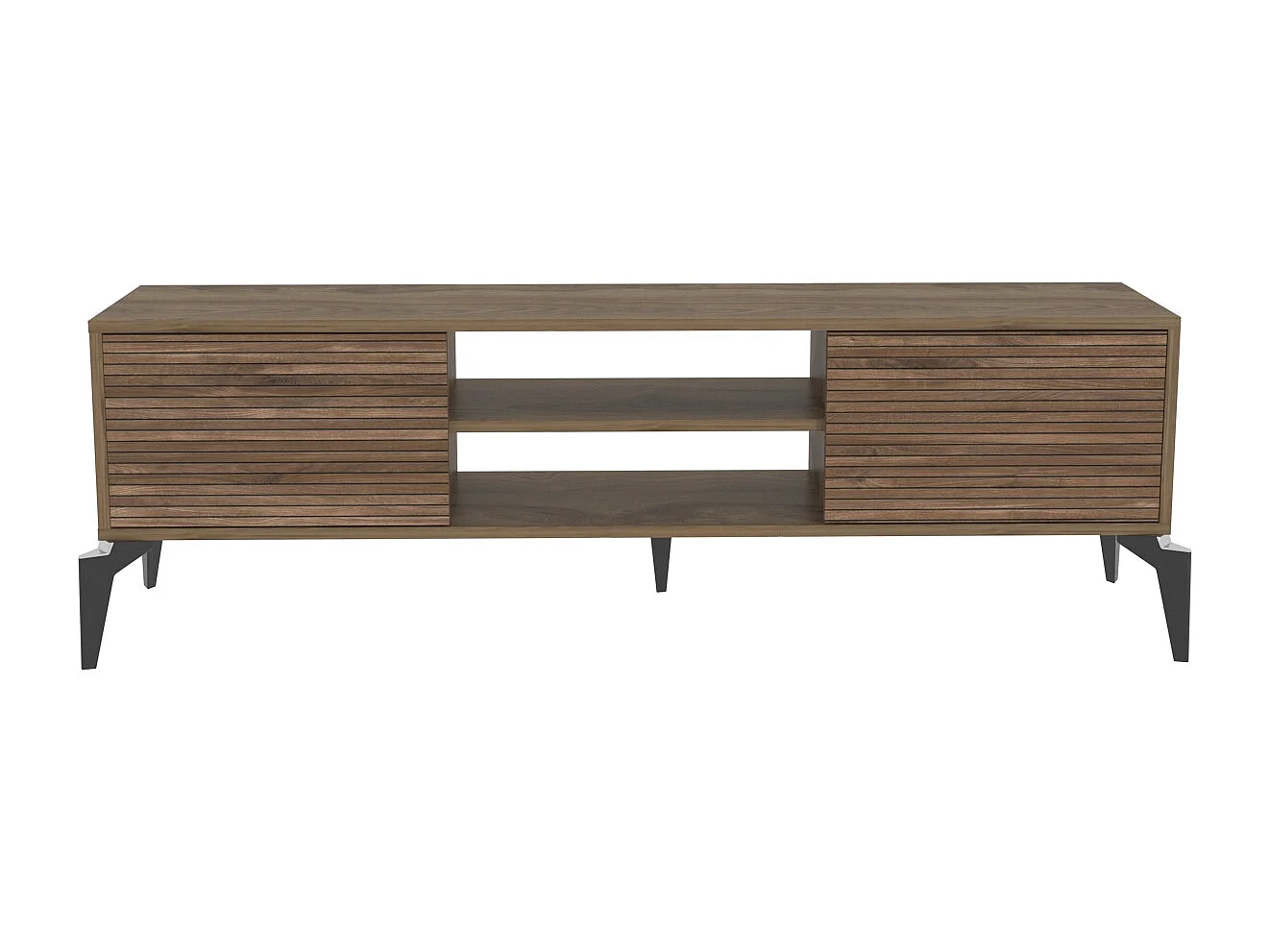 Lojo Meuble TV 160 cm Niches et Armoires avec Portes Battantes (Oud et Alina)