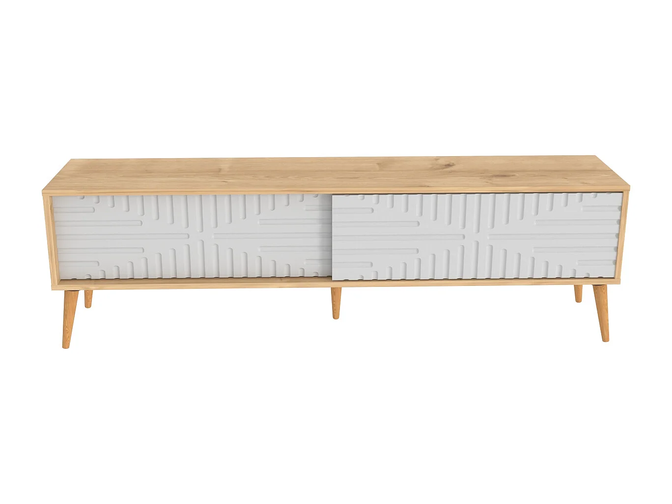 Decorotika Modern Riso TV Unit for TVs up to 81 inches with MDF Sliding Doors