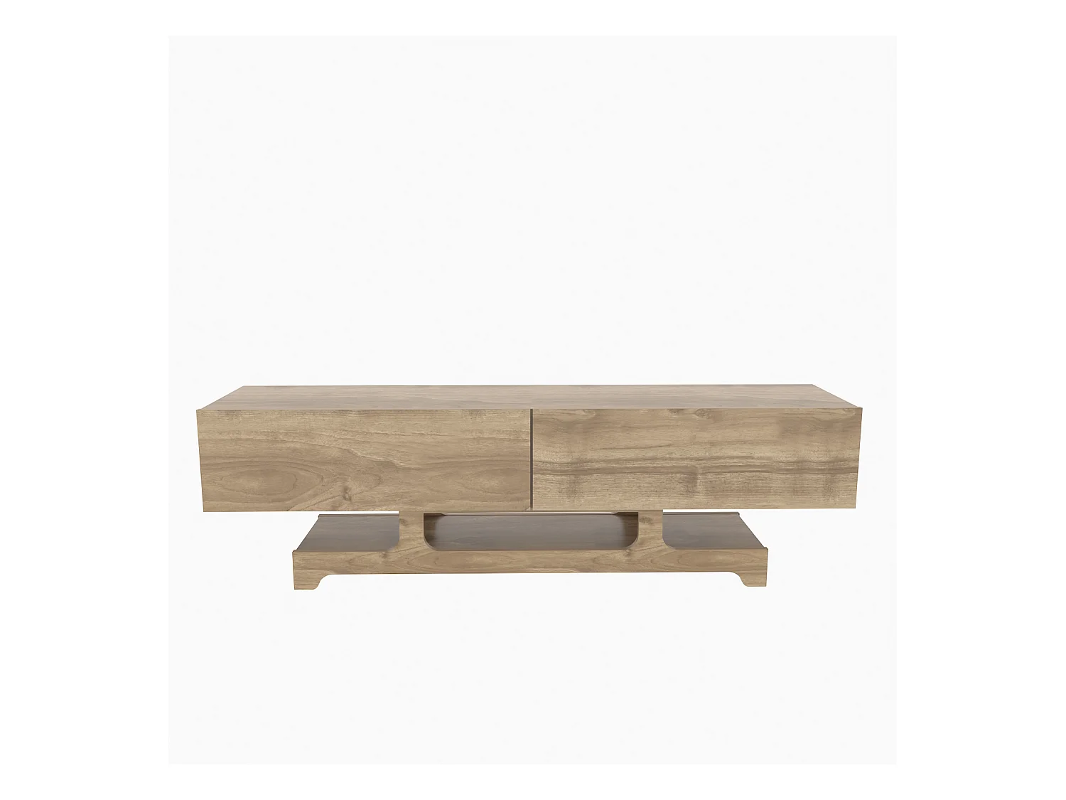 Tera Meuble TV 160 cm Design Unique avec Placard Battans (Noyer)