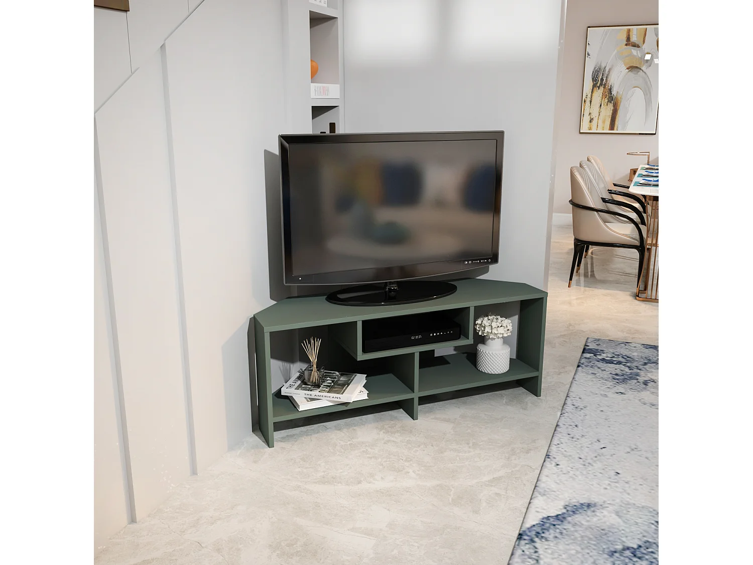 Maldiv Meuble TV d'angle 120 cm Niches Design (Silva)