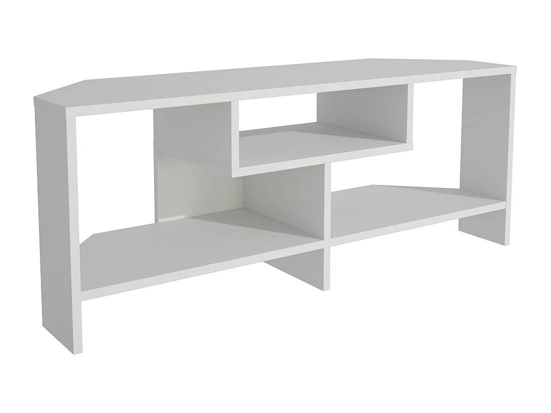 Maldiv Meuble TV d'angle 120 cm Niches Design (Blanc)