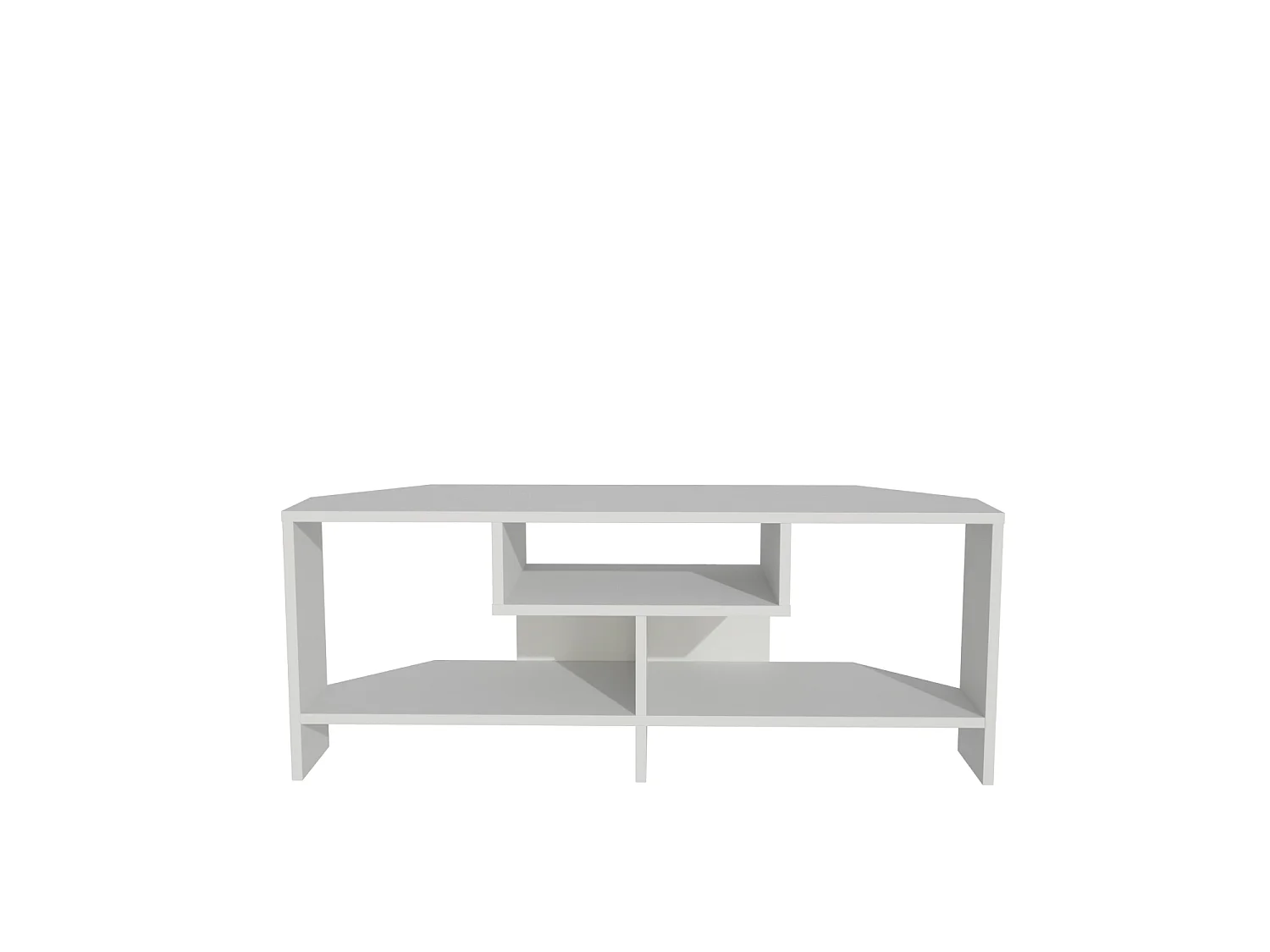 Maldiv Meuble TV d'angle 120 cm Niches Design (Blanc)