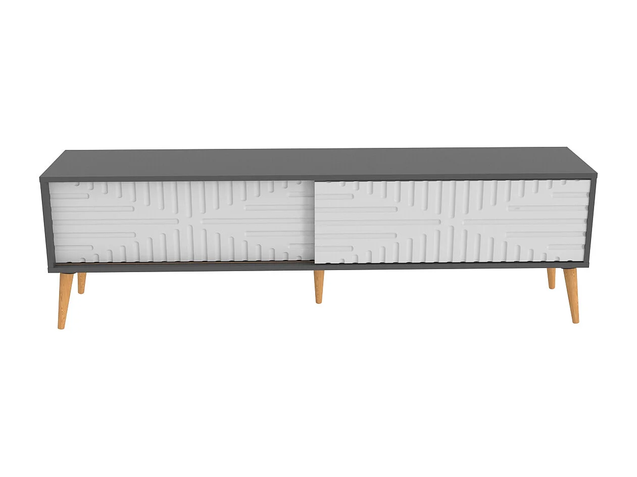 Decorotika Modern Riso TV Unit for TVs up to 81 inches with MDF Sliding Doors