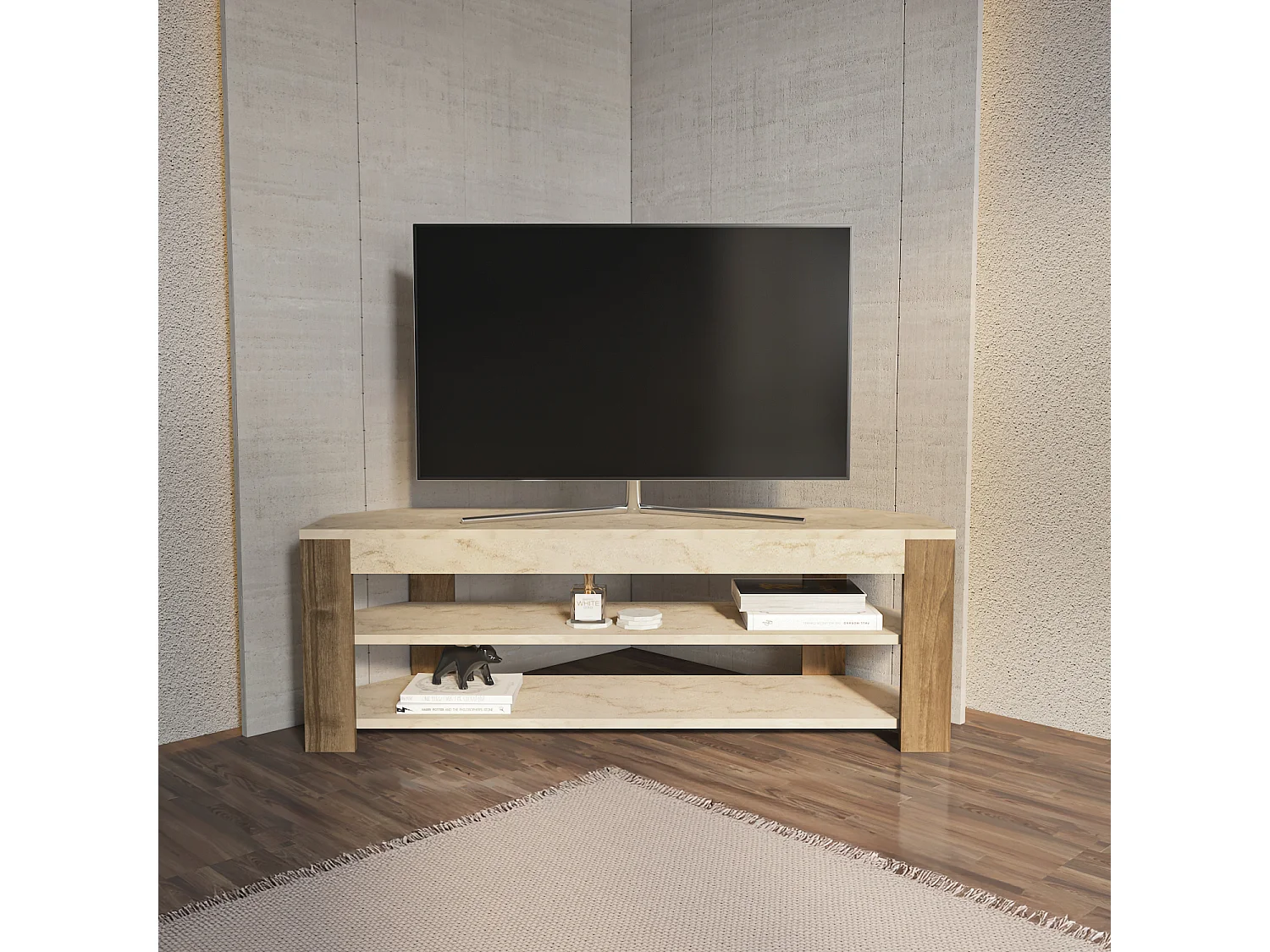 Decorotika Rita Corner TV Unit for TVs up to 43 Inches