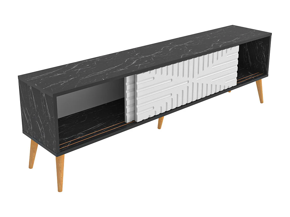 Decorotika Riso TV Unit for TVs up to 65 inches with MDF Sliding Doors
