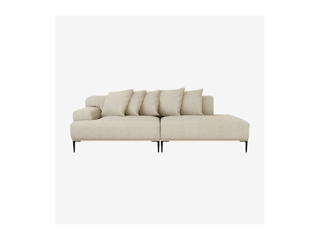 Habitat - Méridienne droite en coton et lin garnie de plumes - Beige - Ottone II