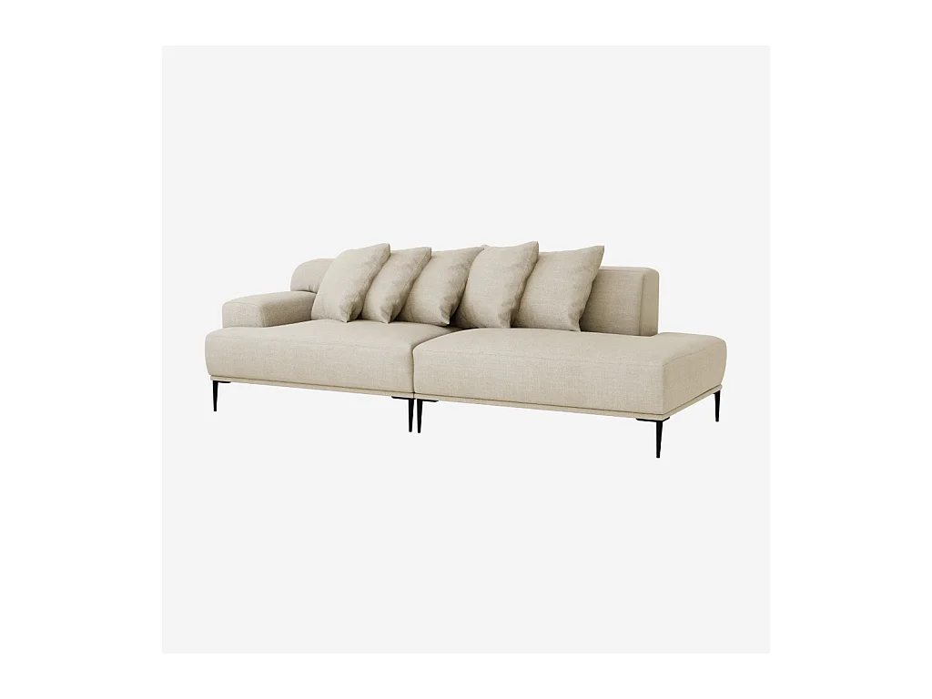 Habitat - Méridienne droite en coton et lin garnie de plumes - Beige - Ottone II