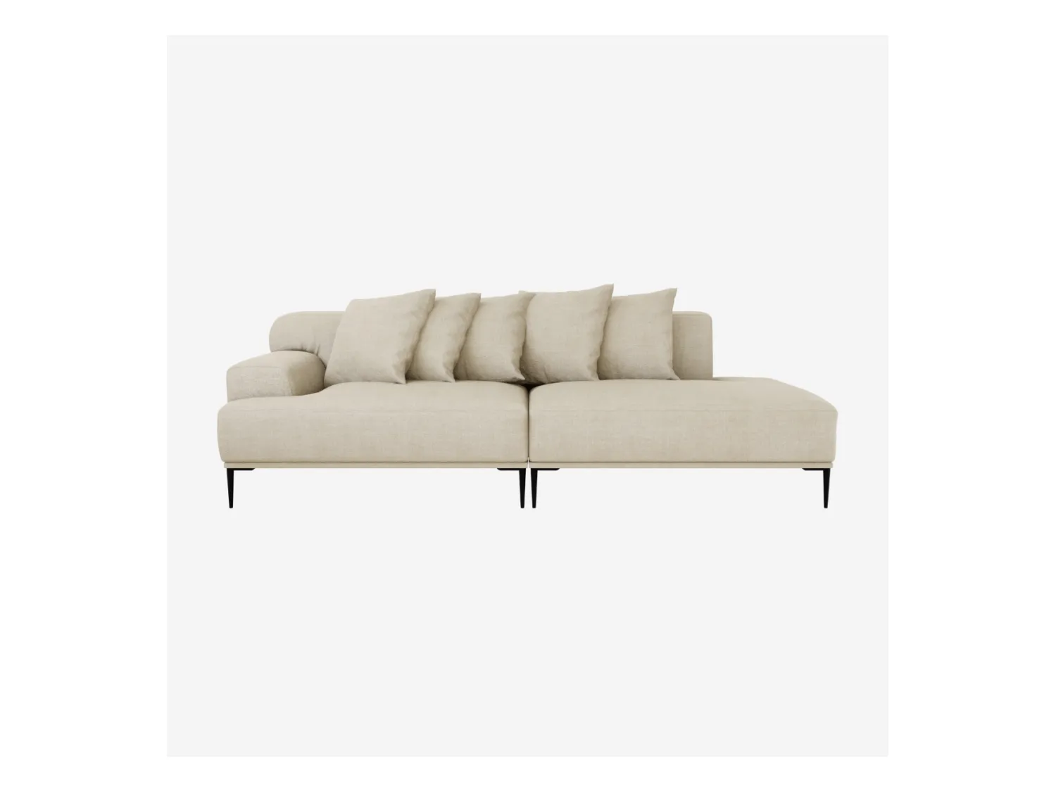 Habitat - Méridienne droite en coton et lin garnie de plumes - Beige - Ottone II