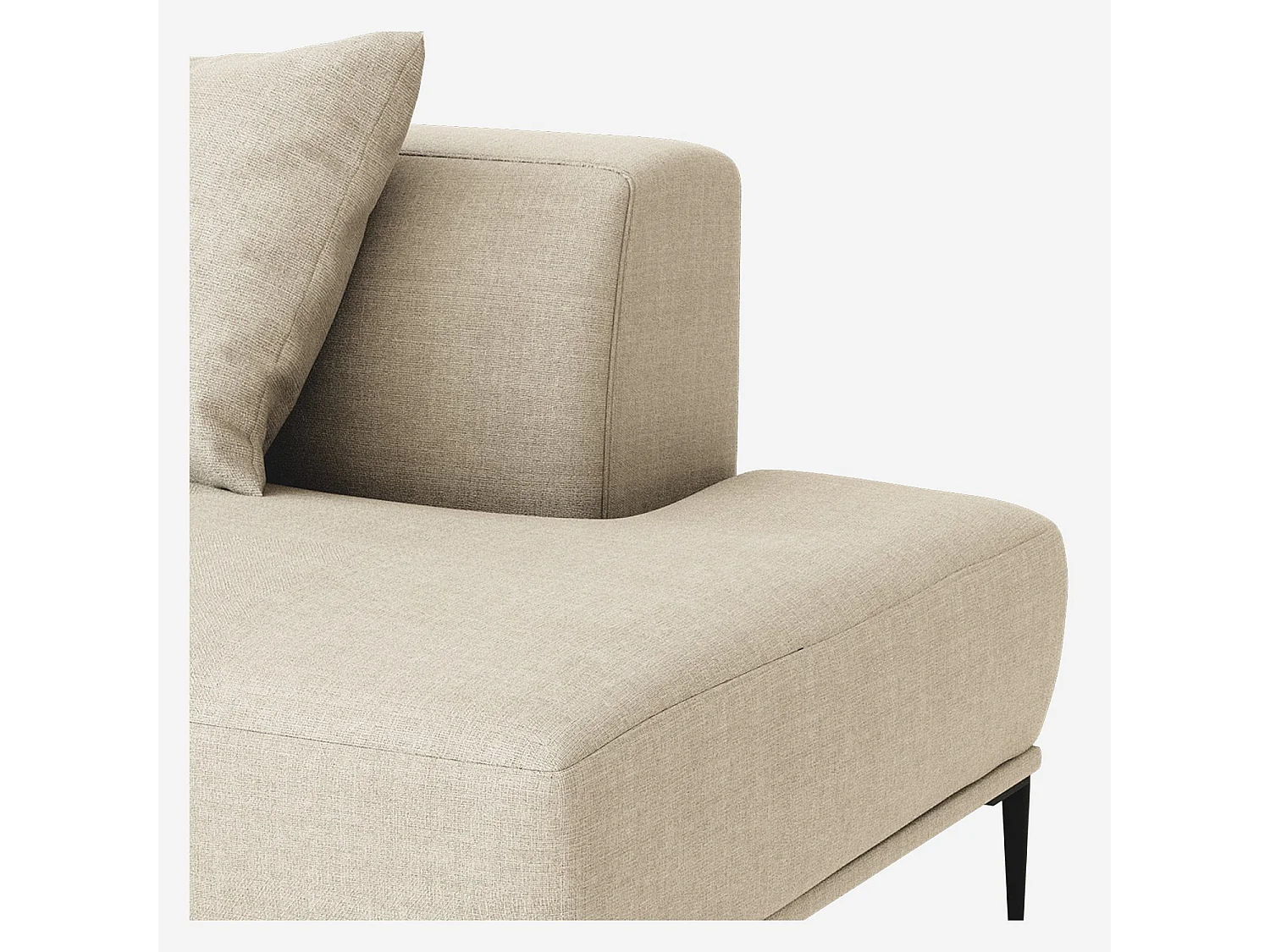 Habitat - Méridienne droite en coton et lin garnie de plumes - Beige - Ottone II