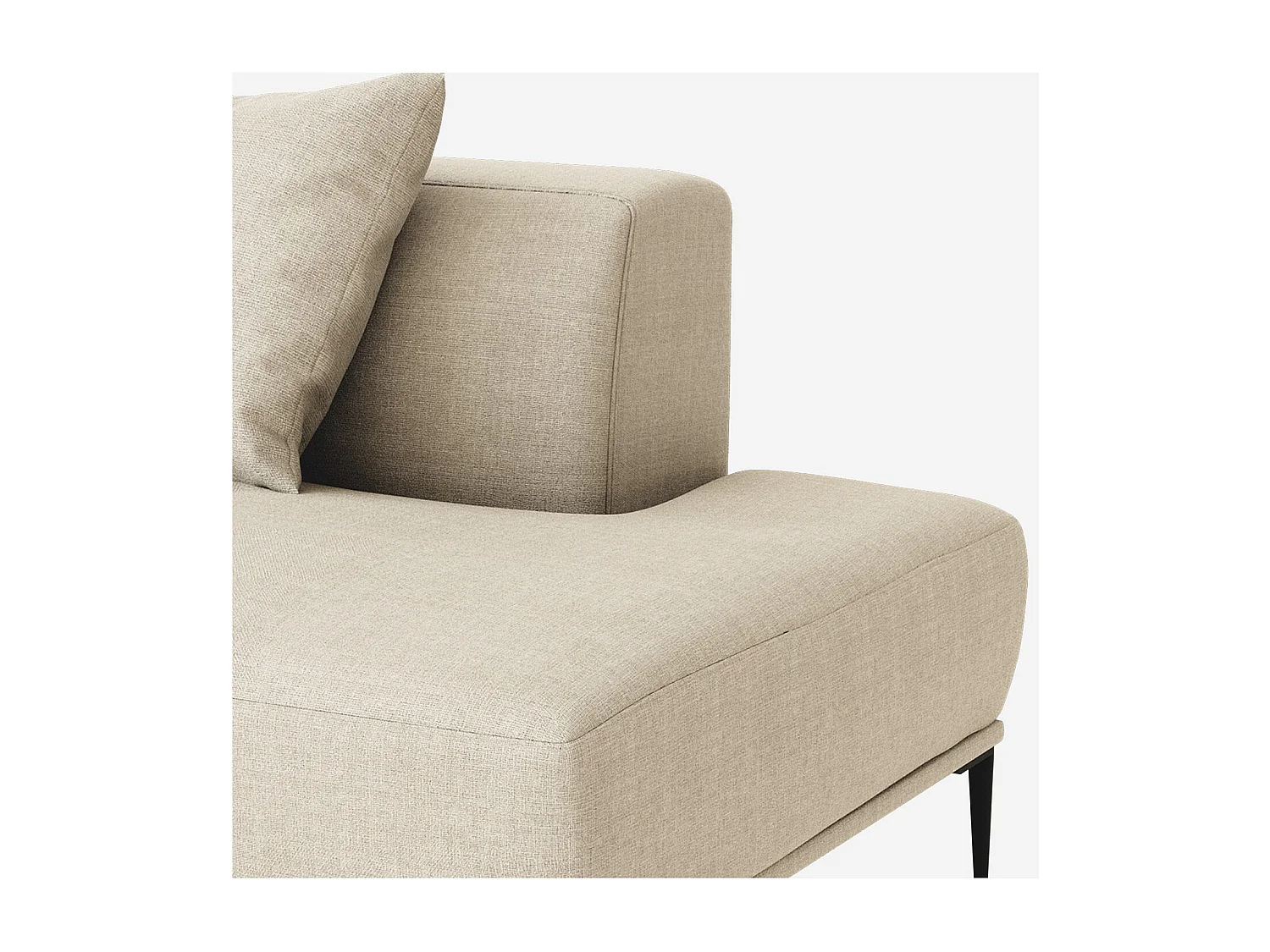 Habitat - Méridienne droite en coton et lin garnie de plumes - Beige - Ottone II