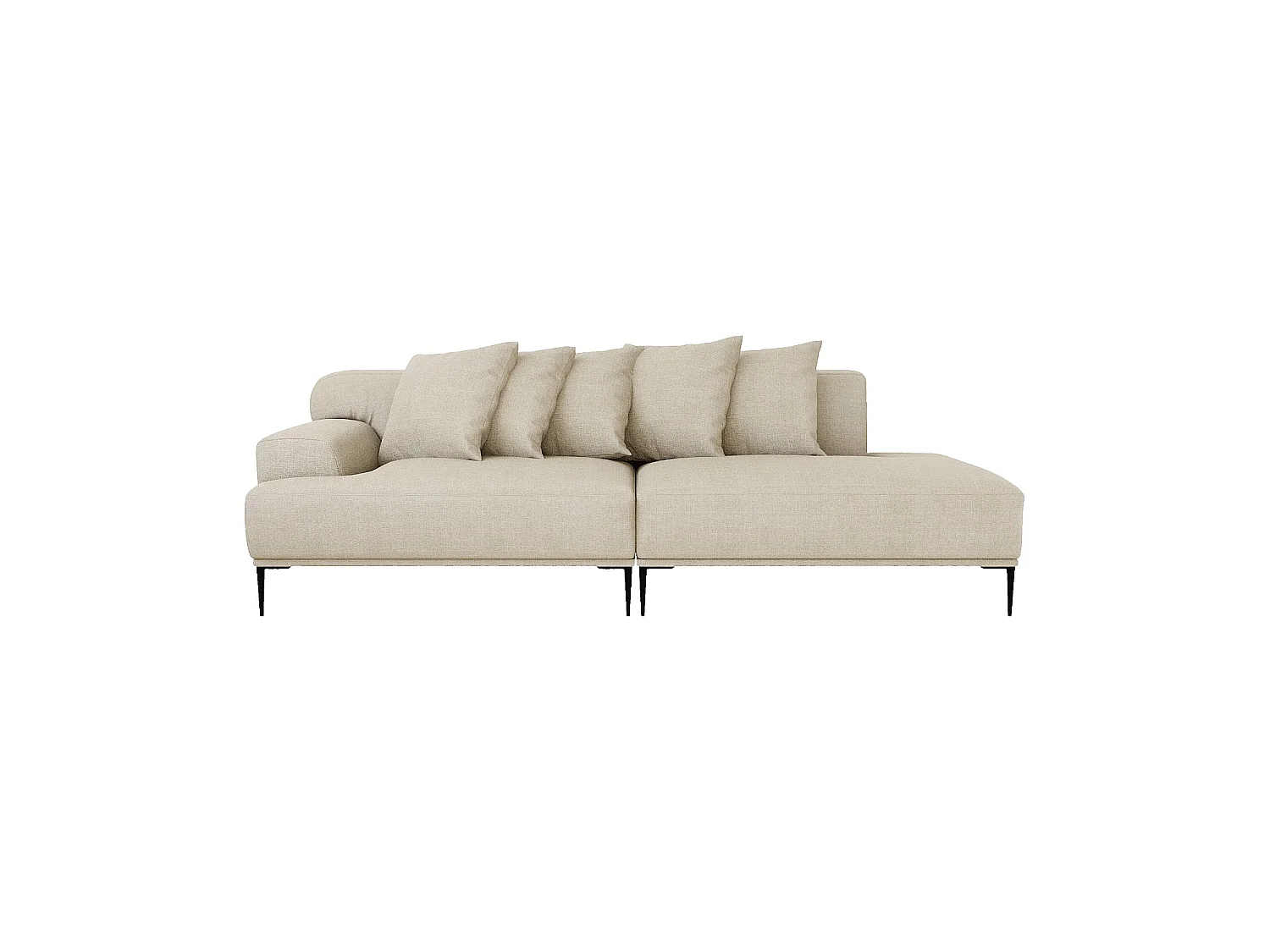 Habitat - Méridienne droite en coton et lin garnie de plumes - Beige - Ottone II