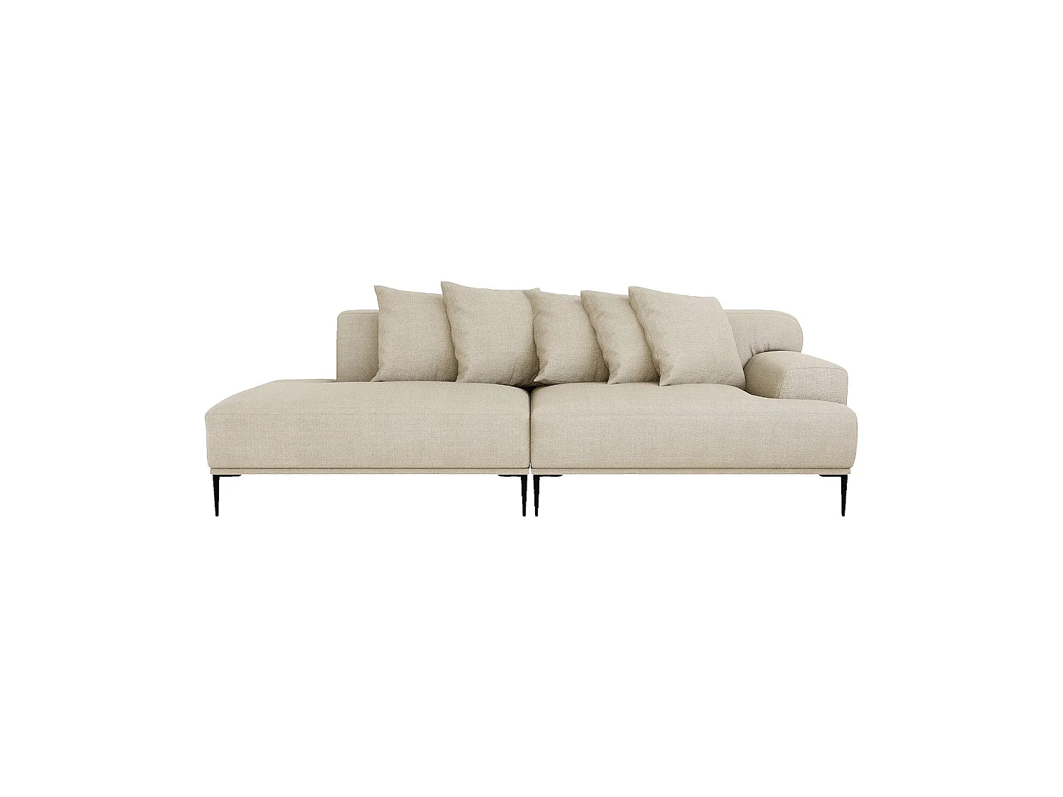 Habitat - Méridienne gauche en coton et lin garnie de plumes - Beige - Ottone II