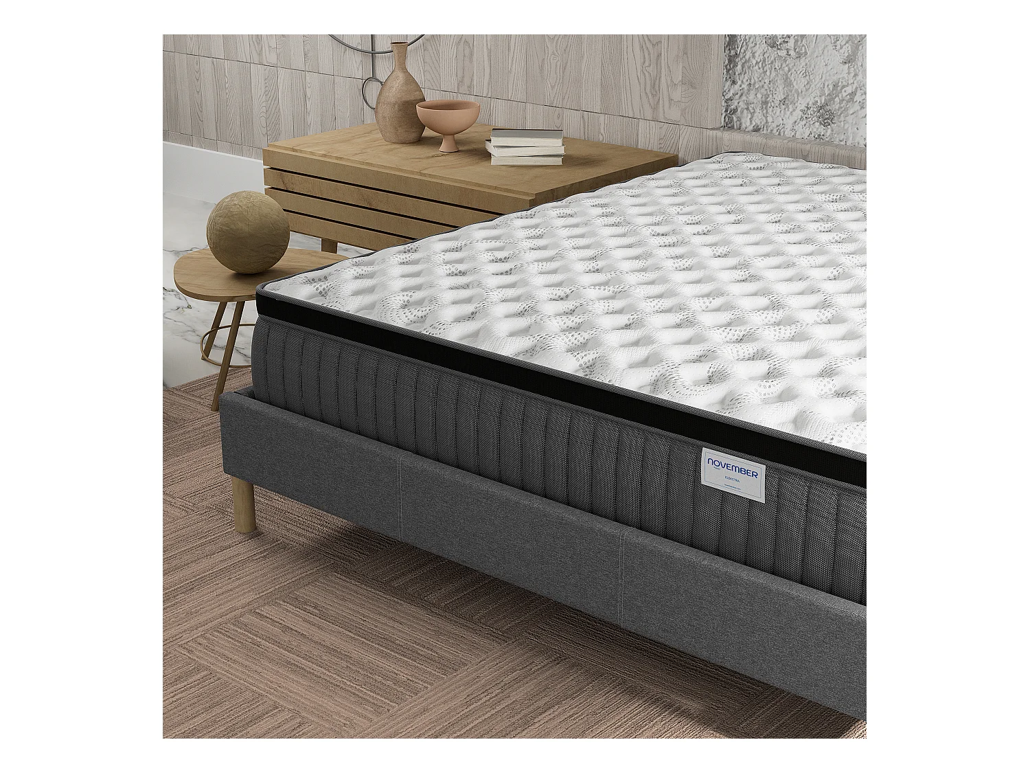 Matelas 90x200 cm - Ressorts ensachés et mousse mémoire de forme-Épaisseur 30cm