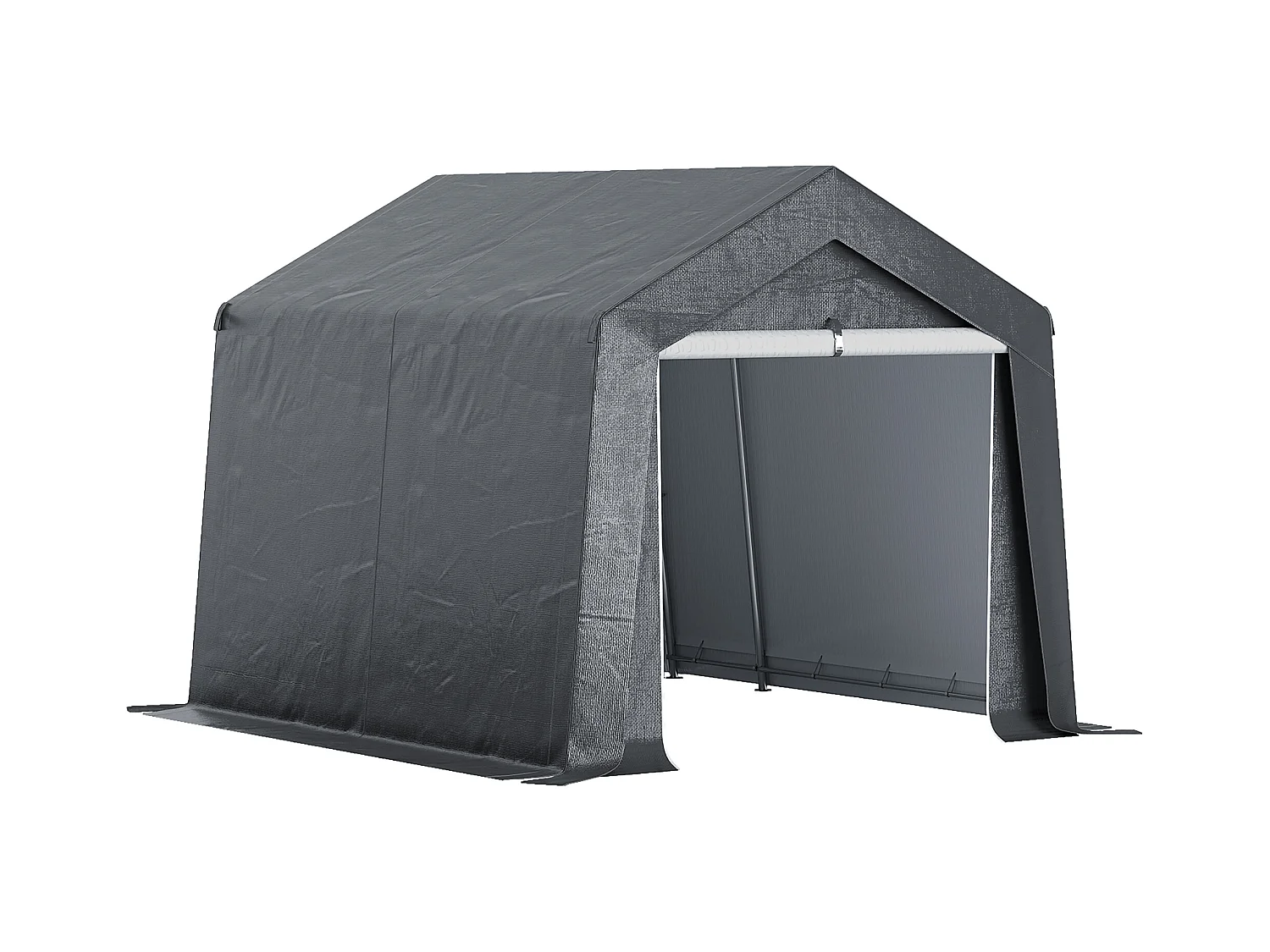 Abri de jardin, tente de stockage, 3 x 3 m, imperméable et anti-UV, cadre en acier galvanisé et grande porte, abri de vélo garage pour extérieur, gris foncé