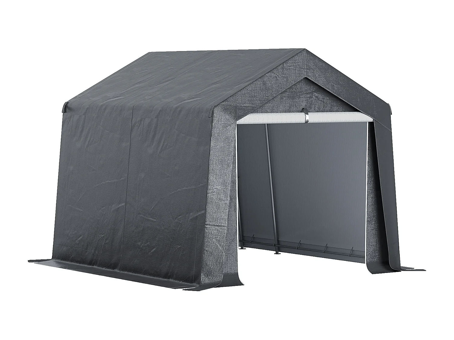Abri de jardin, tente de stockage, 3 x 3 m, imperméable et anti-UV, cadre en acier galvanisé et grande porte, abri de vélo garage pour extérieur, gris foncé