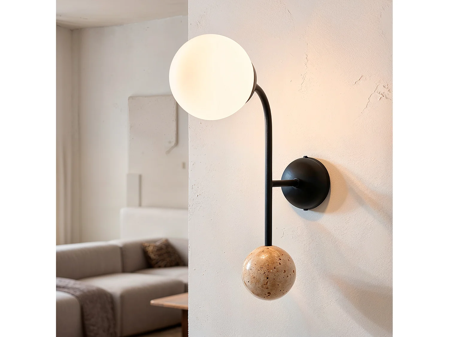 Aplique de Pared Metal Bradwall Negro