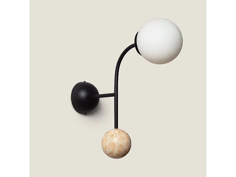 Aplique de Pared Metal Bradwall Negro