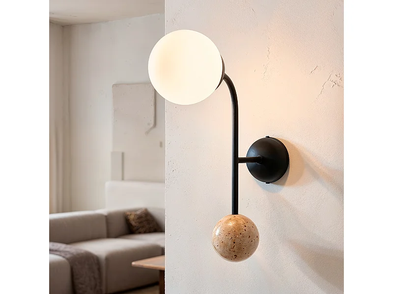 Aplique de Pared Metal Bradwall Negro