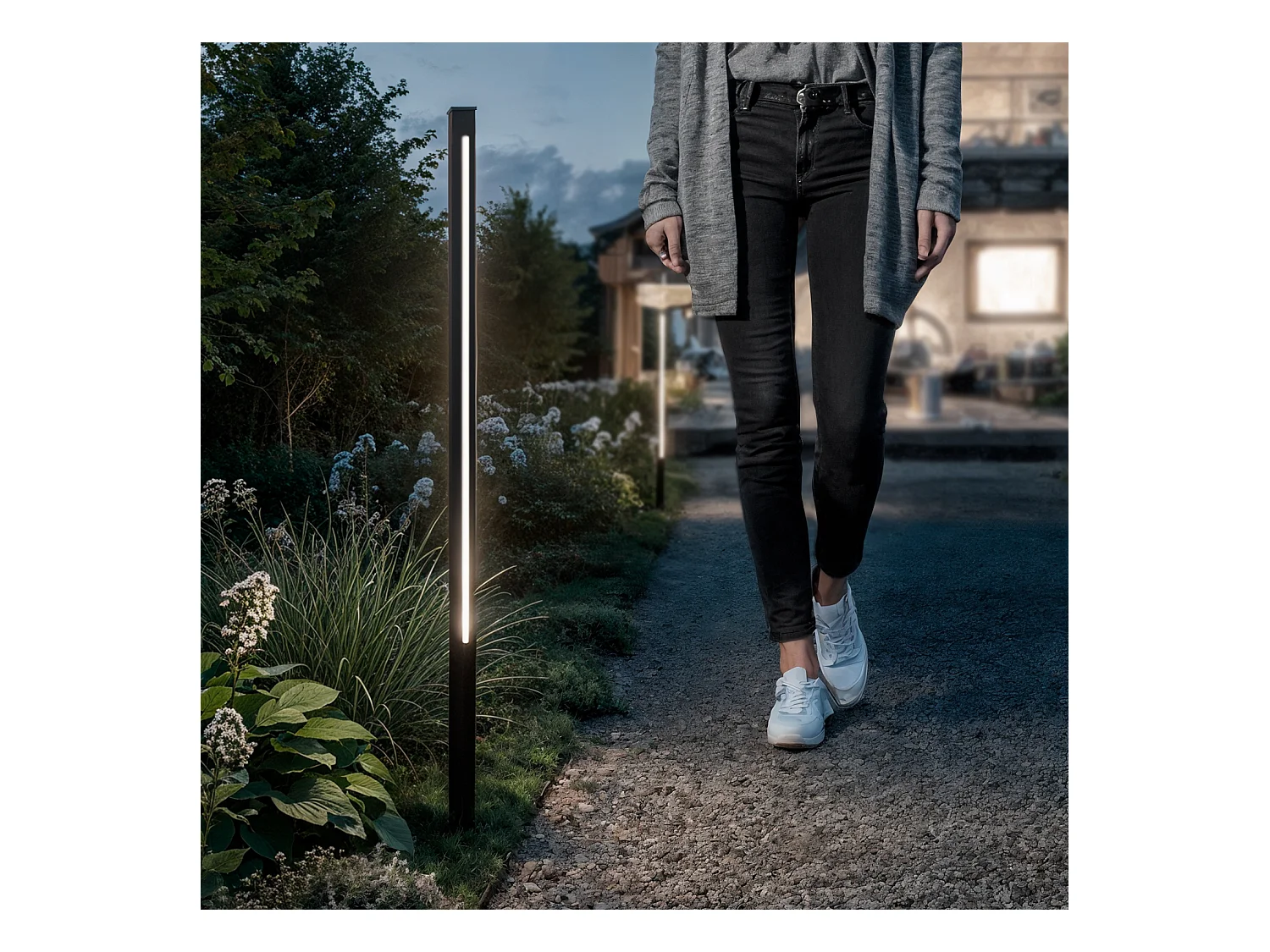 Baliza de Pie Exterior LED 12-24W 80-160 cm Superficie Calax 1000 mm