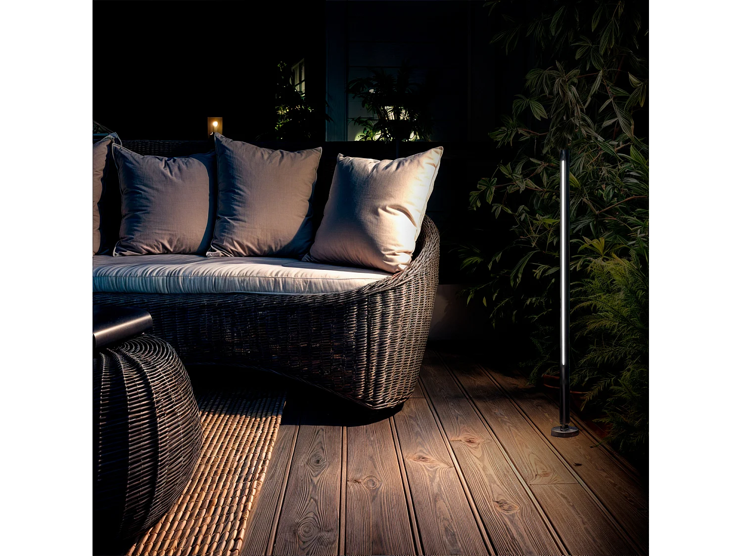 Baliza de Pie Exterior LED 12-24W 80-160 cm Superficie Calax 1000 mm