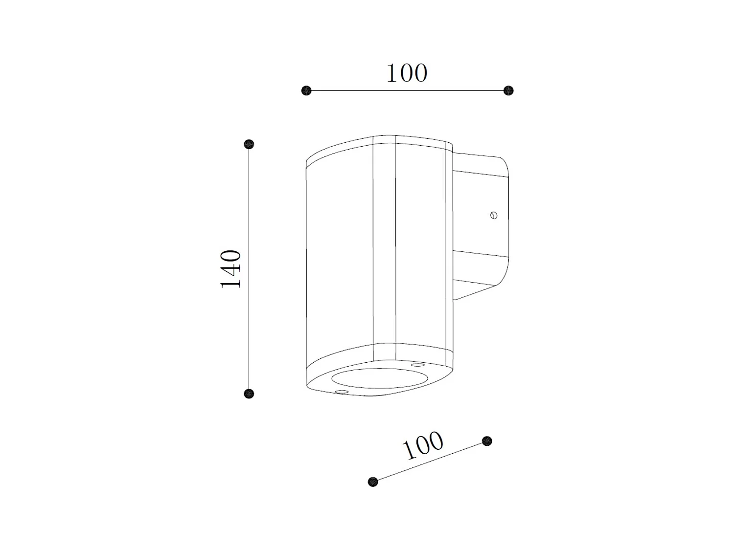 Applique da Parete per Esterni Welldy Nero
