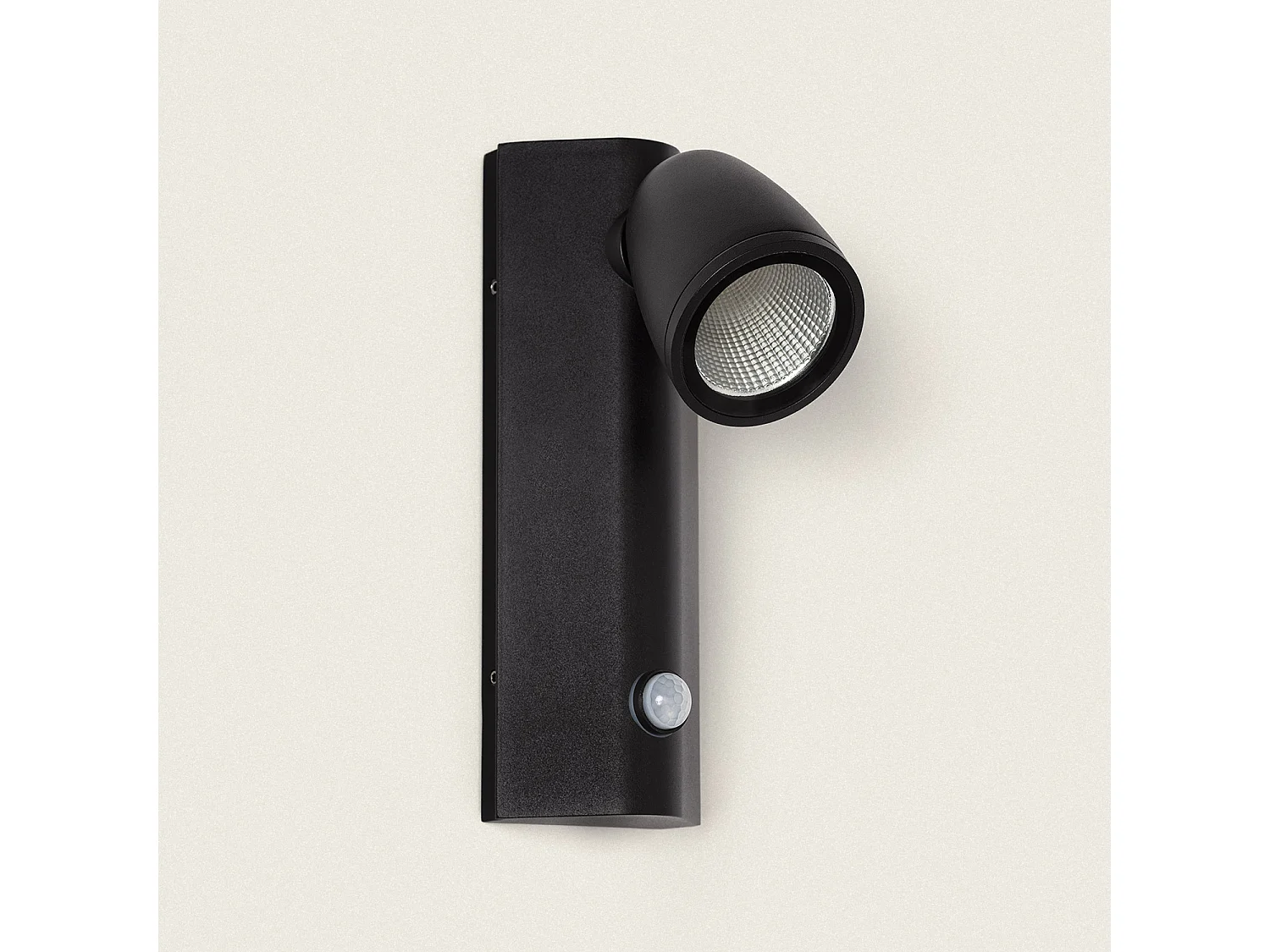 Aplique de Pared Exterior LED 6W Aluminio con Detector de Movimiento Abel Negro