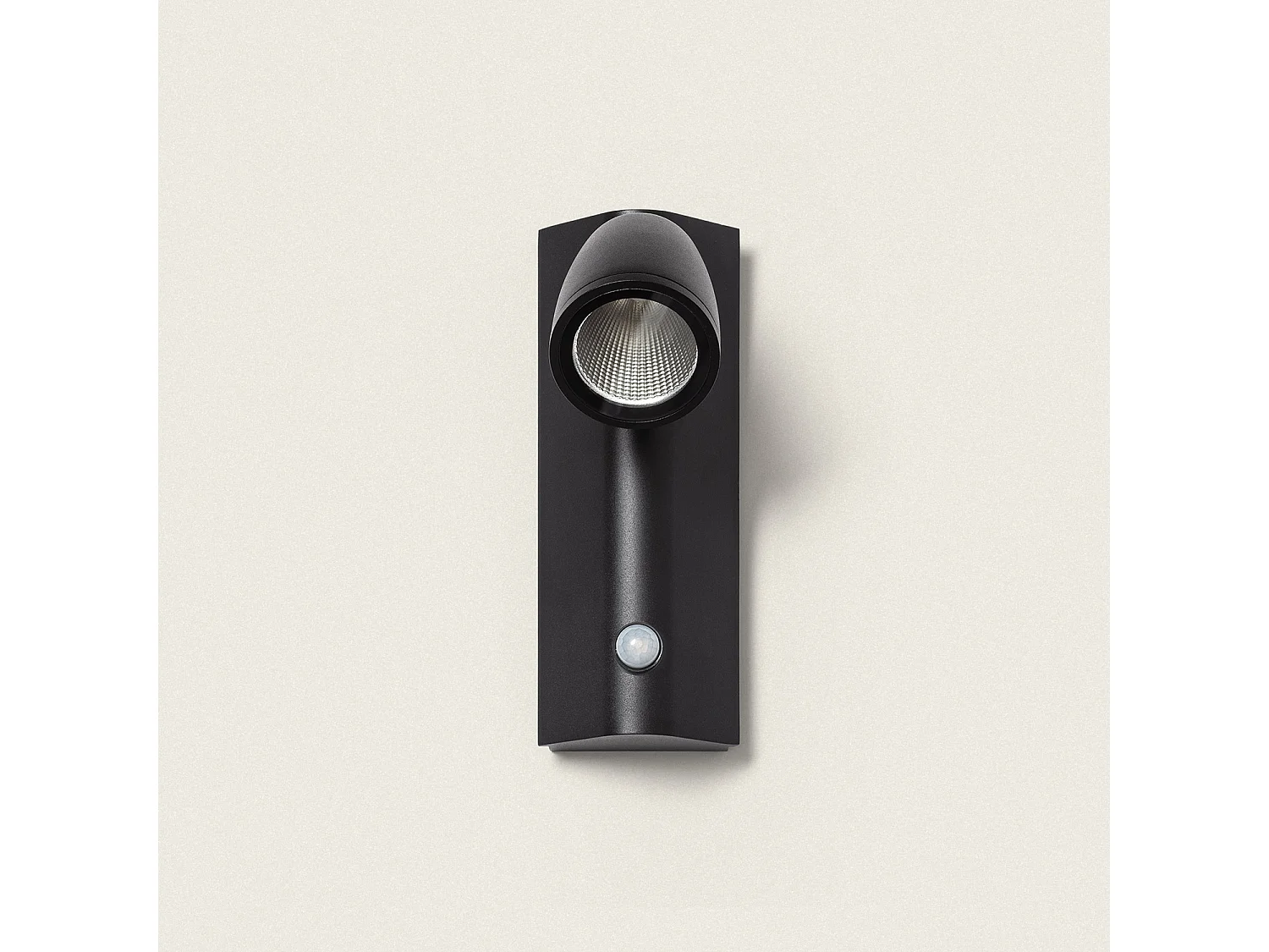 Aplique de Pared Exterior LED 6W Aluminio con Detector de Movimiento Abel Negro