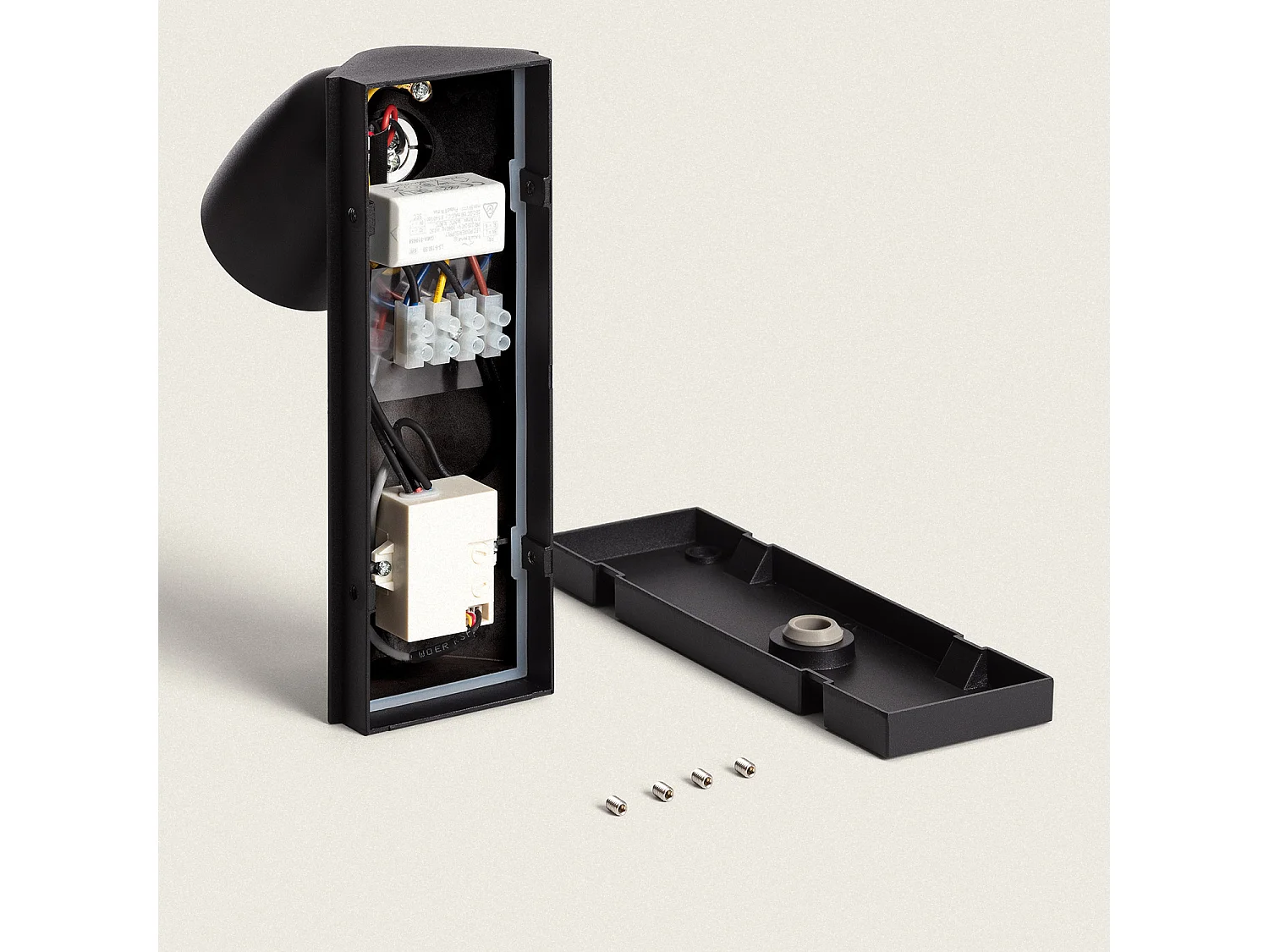 Aplique de Pared Exterior LED 6W Aluminio con Detector de Movimiento Abel Negro