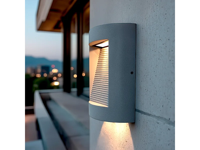 Applique da Parete per Esterni LED Regolabile 16W Cemento Zalix Grigio Pietra