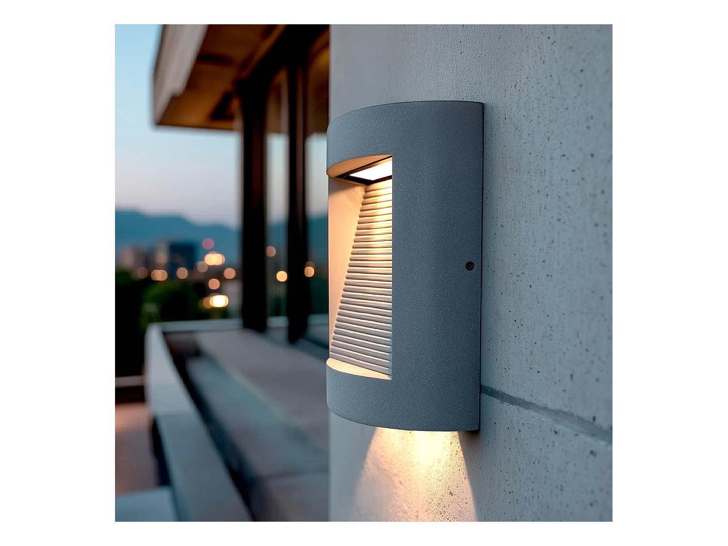 Applique da Parete per Esterni LED Regolabile 16W Cemento Zalix Grigio Pietra