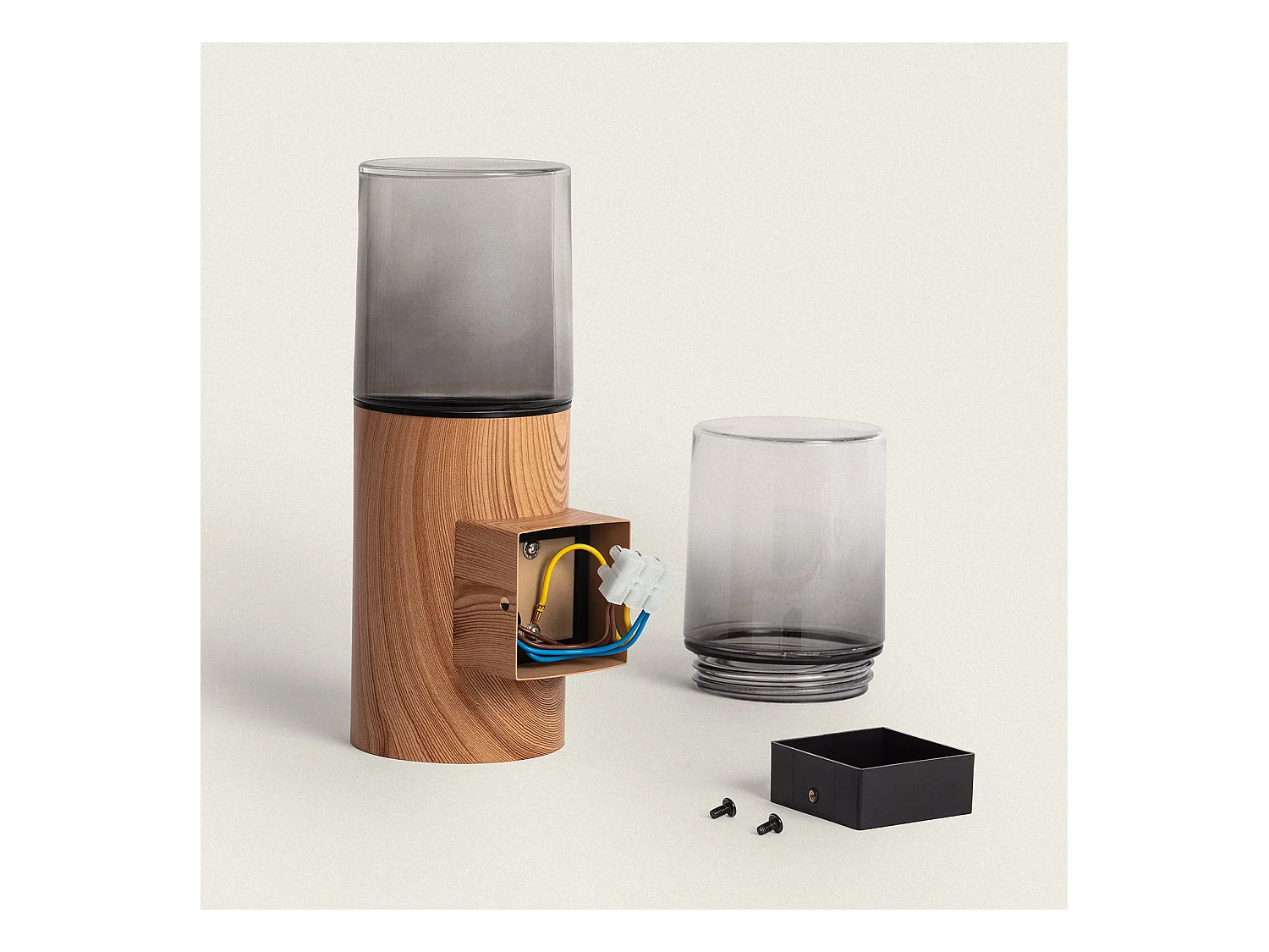 Applique Murale Extérieure Acier Inoxydable Emley Duo Brun clair