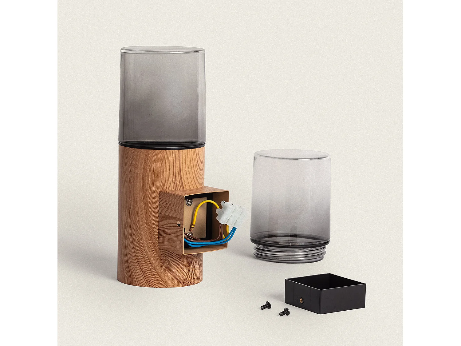 Applique Murale Extérieure Acier Inoxydable Emley Duo Brun clair