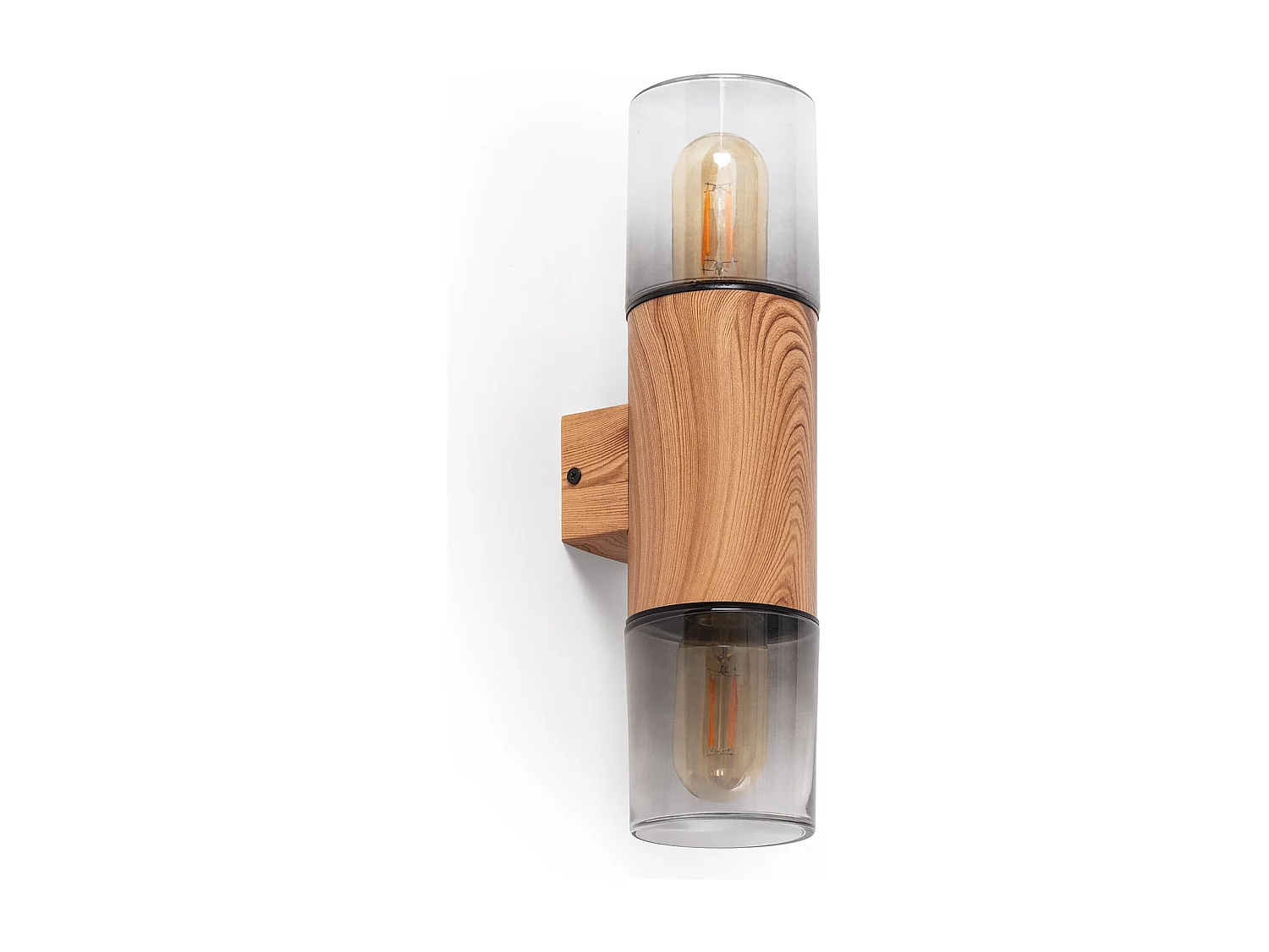 Aplique de Pared Exterior Acero Inoxidable Emley Duo Marrón claro