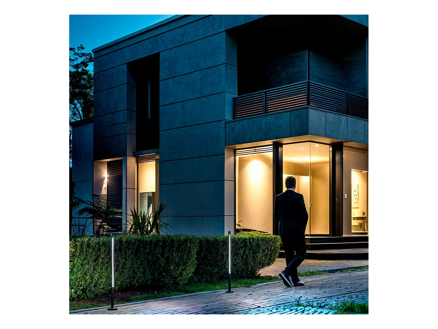 Baliza de Pie Exterior LED 12-24W 80-160 cm Superficie Calax 800 mm