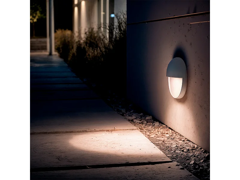 Aplique de Pared Exterior LED 3W CCT Seleccionable Superficie Circular Jade Blanco