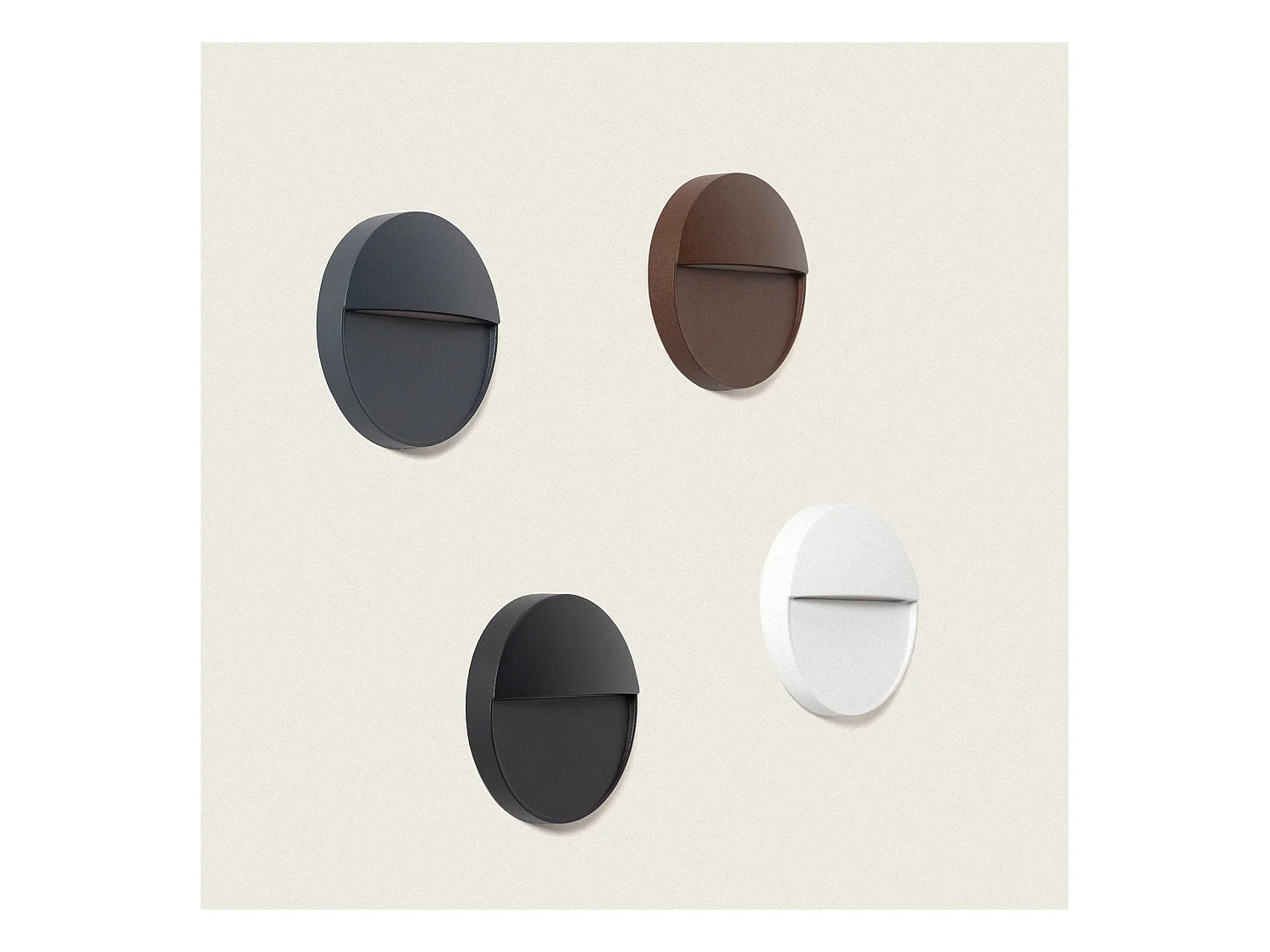 Applique Murale Extérieure LED 3W CCT Sélectionnable en Saillie Ronde Jade Blanc