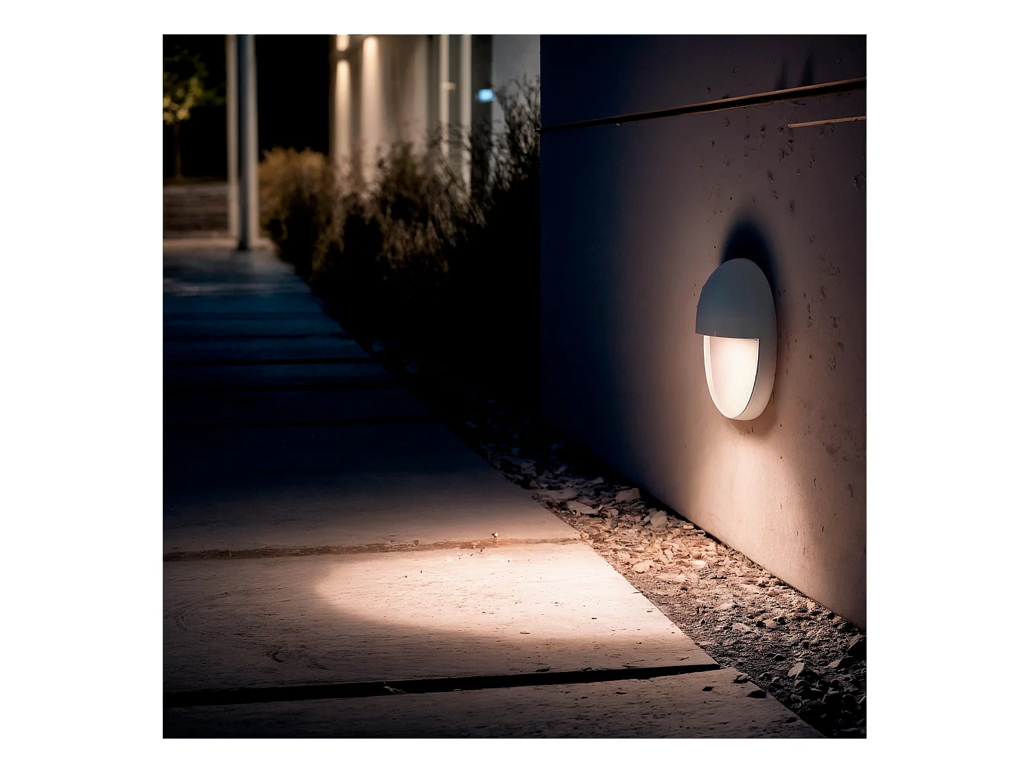 Applique Murale Extérieure LED 3W CCT Sélectionnable en Saillie Ronde Jade Blanc