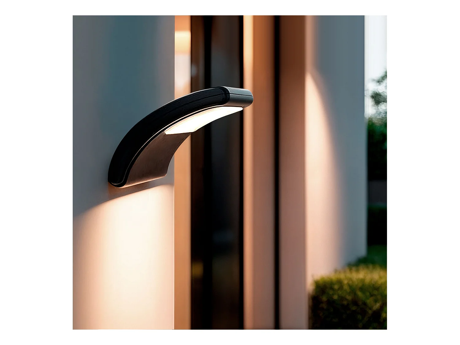 Applique Murale Extérieure LED 8W Éclairage Rectangulaire Noire Wilbert Noir mat