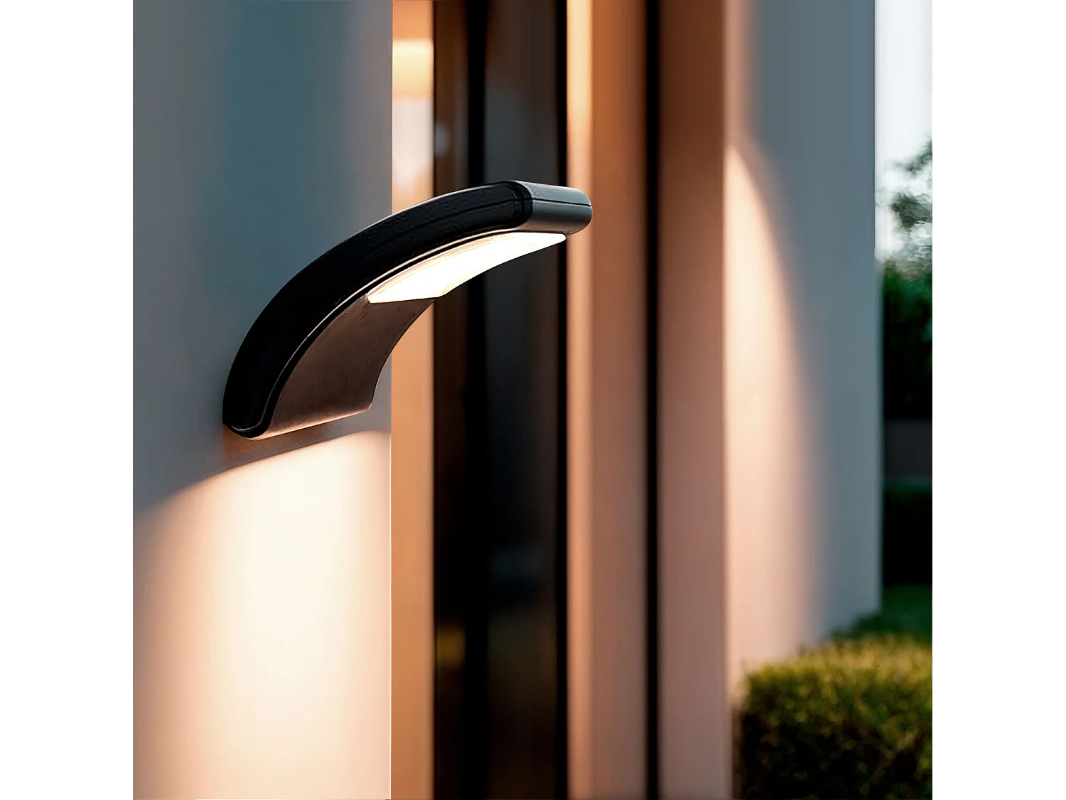 Applique Murale Extérieure LED 6W Éclairage Rectangulaire Aluminium Noire Wilbert Noir mat