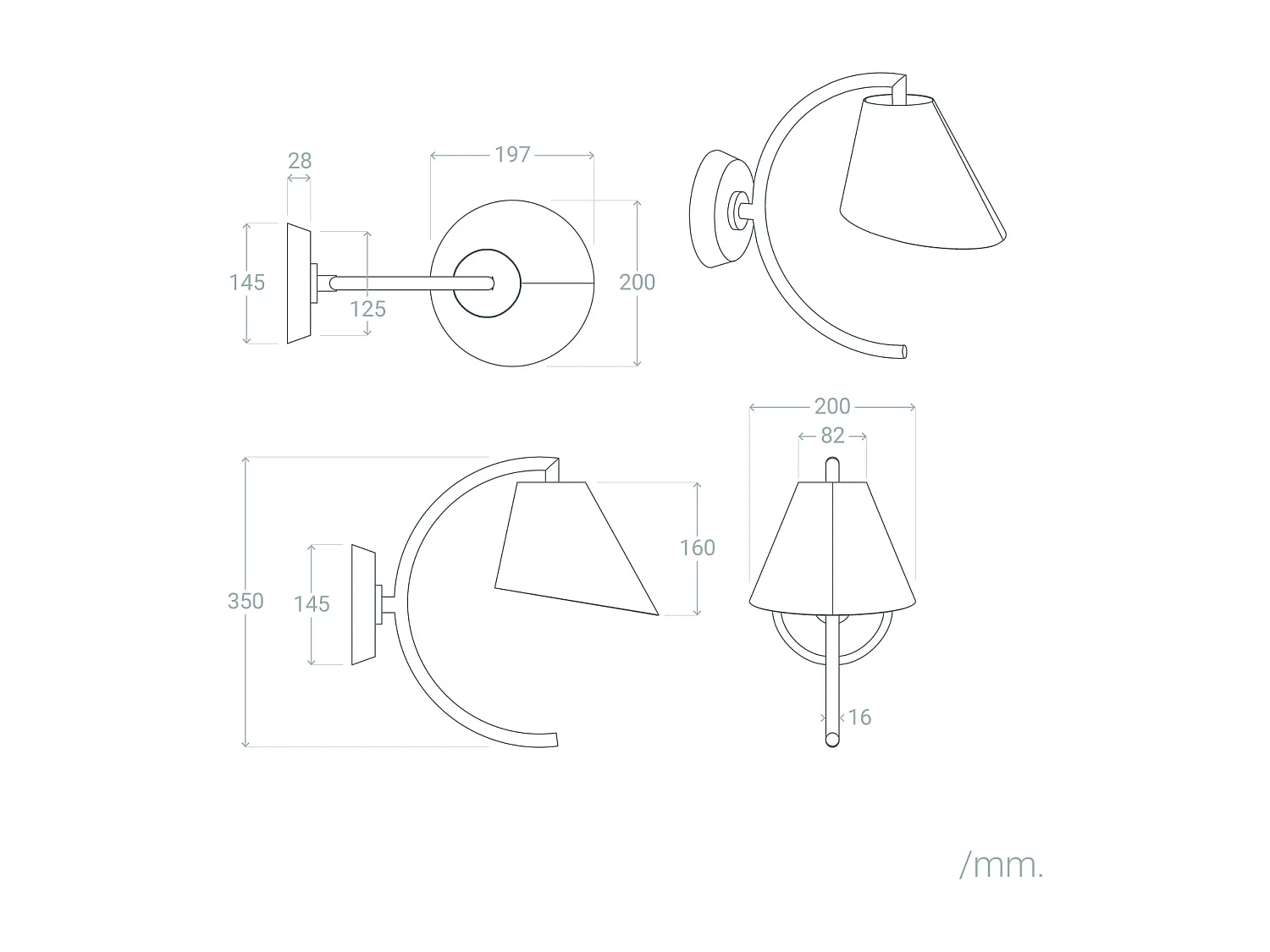 Applique Murale Métal Edern Doré