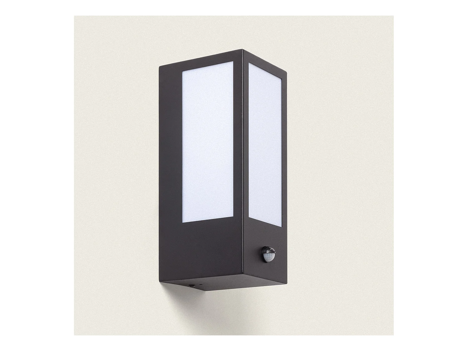 Aplique de Pared Exterior Acero Inoxidable con Detector de Movimiento Gakom Opal Negro