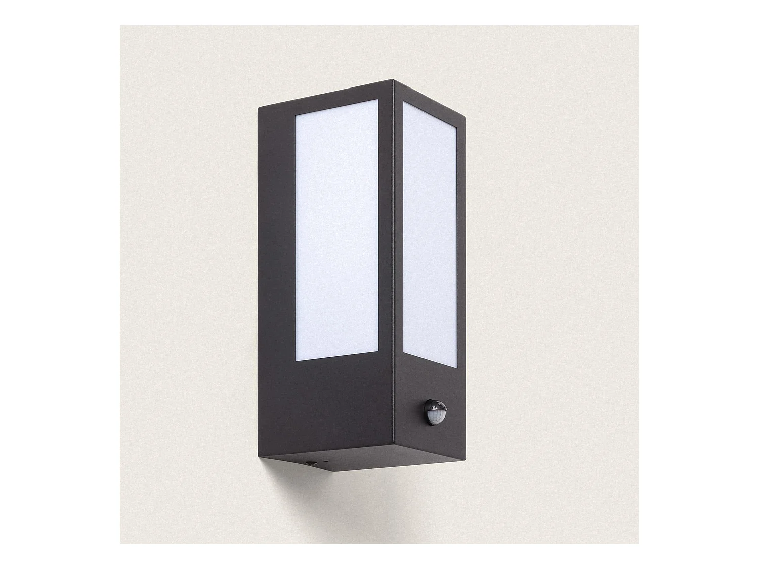 Aplique de Pared Exterior Acero Inoxidable con Detector de Movimiento Gakom Opal Negro