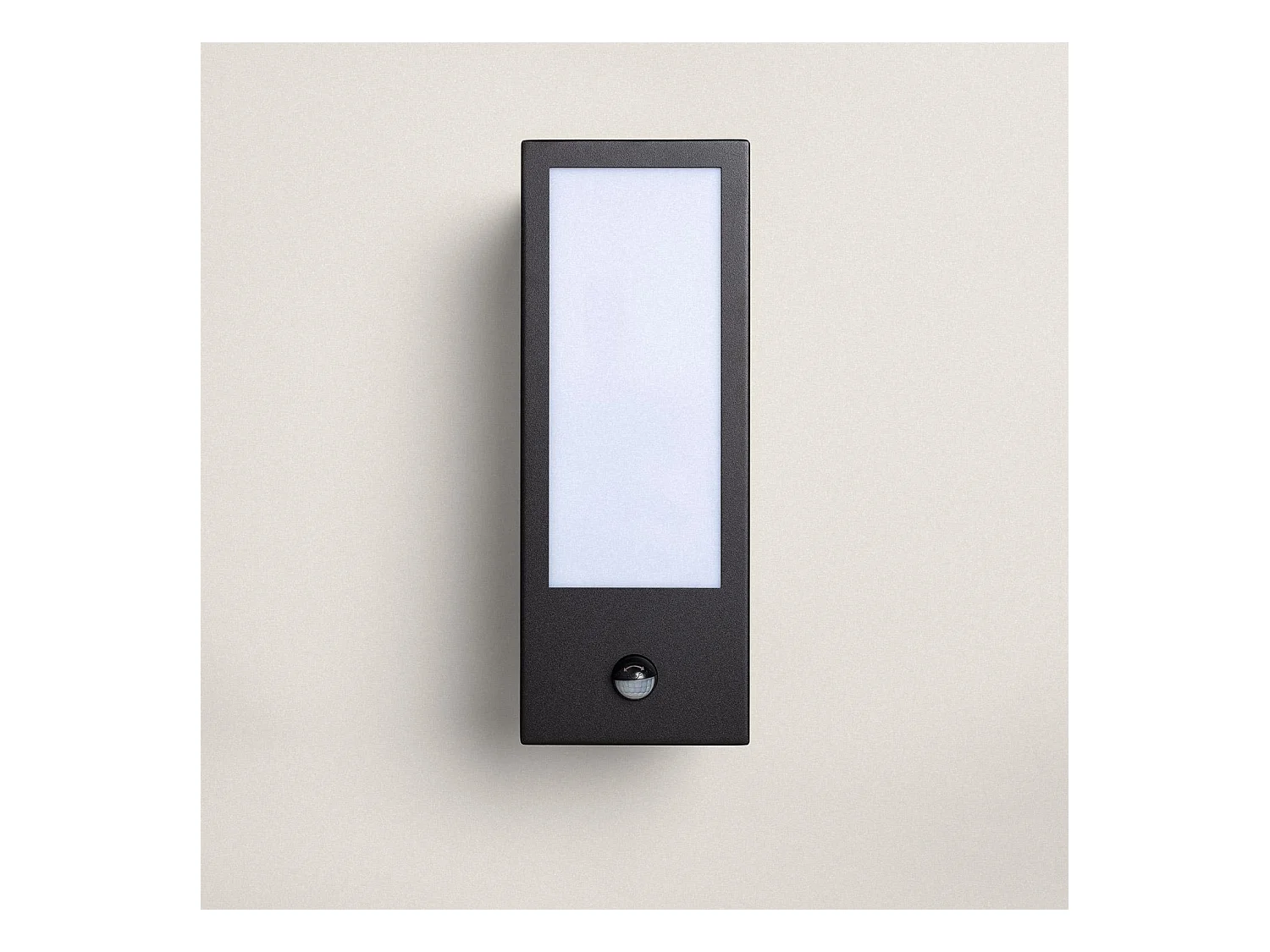 Aplique de Pared Exterior Acero Inoxidable con Detector de Movimiento Gakom Opal Negro