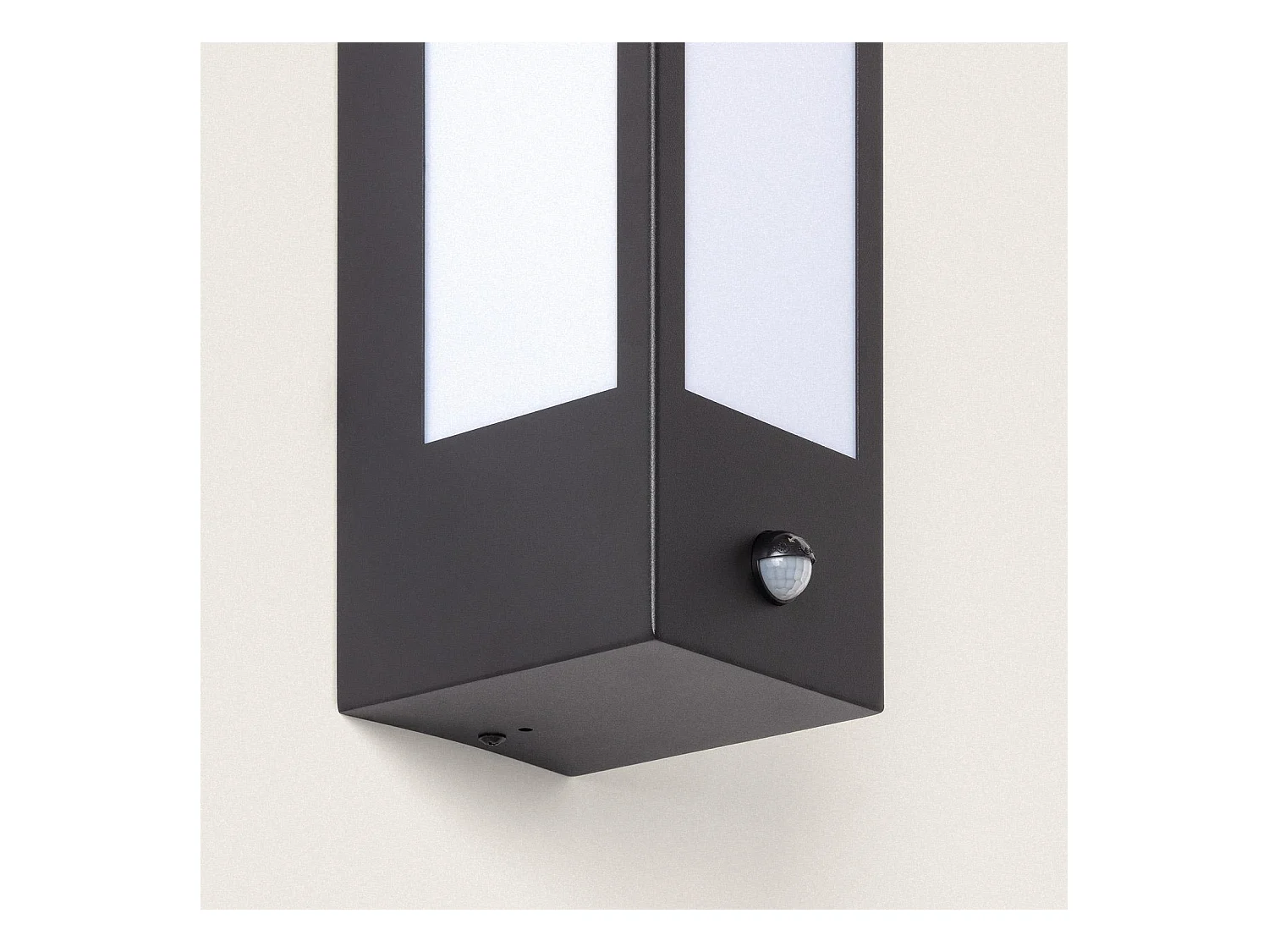 Aplique de Pared Exterior Acero Inoxidable con Detector de Movimiento Gakom Opal Negro