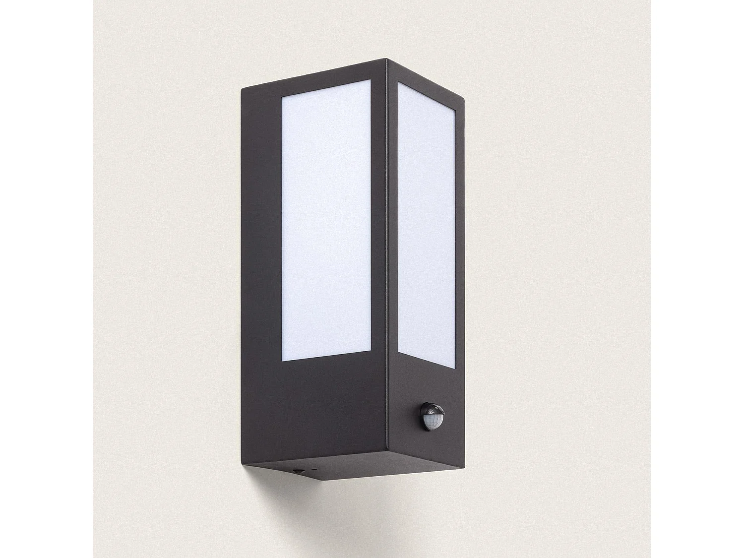 Applique da Parete per Esterni Acciaio Inox con Sensore di Movimento Gakom Opale Nero