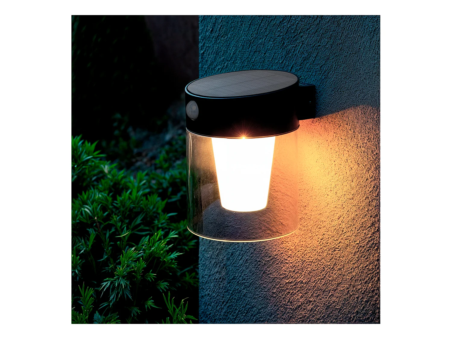 Applique da Parete per Esterni Solare LED 1,5W Alluminio con Sensore di Movimento Efren Nero