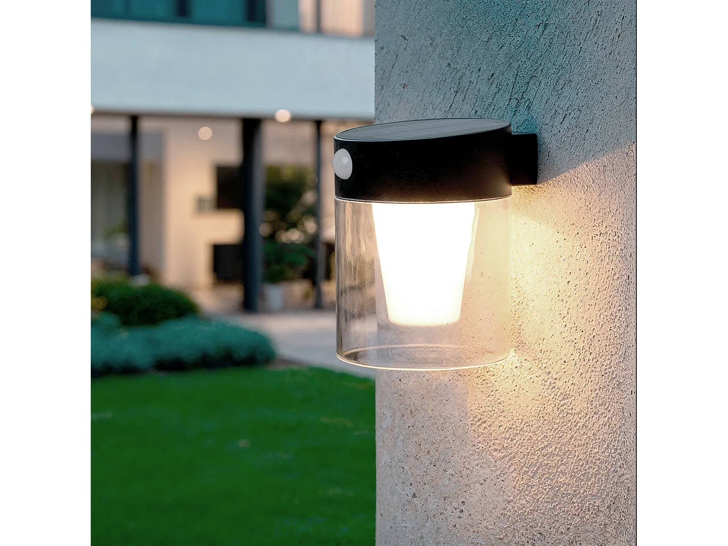 Applique da Parete per Esterni Solare LED 1,5W Alluminio con Sensore di Movimento Efren Nero