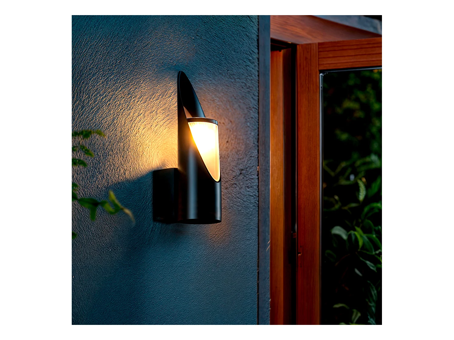 Aplique de Pared Exterior Aluminio Oblong Negro