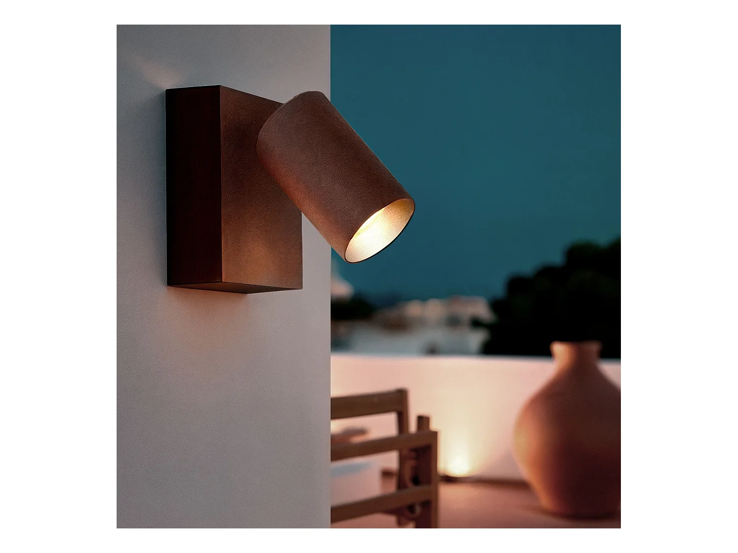 Applique Murale Extérieure LED 10W Aluminium CCT Sélectionnable Kuriya Rouille